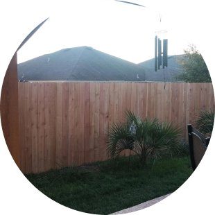 wood fence circular photo