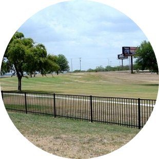 iron fence circular photo
