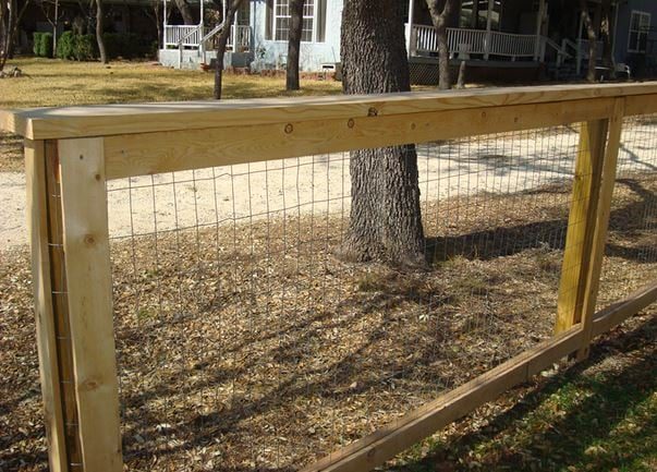 wood wire residential fence