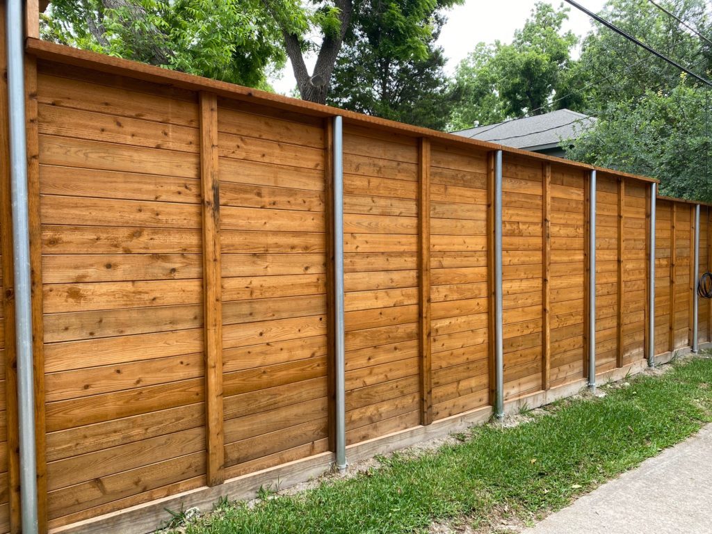 horizontal wood residential fence san antonio