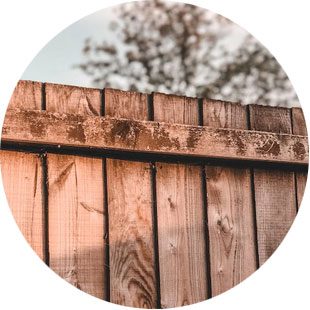 up-close wood privacy fence