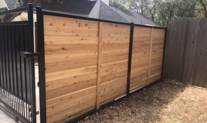 contemporary modern wood fence